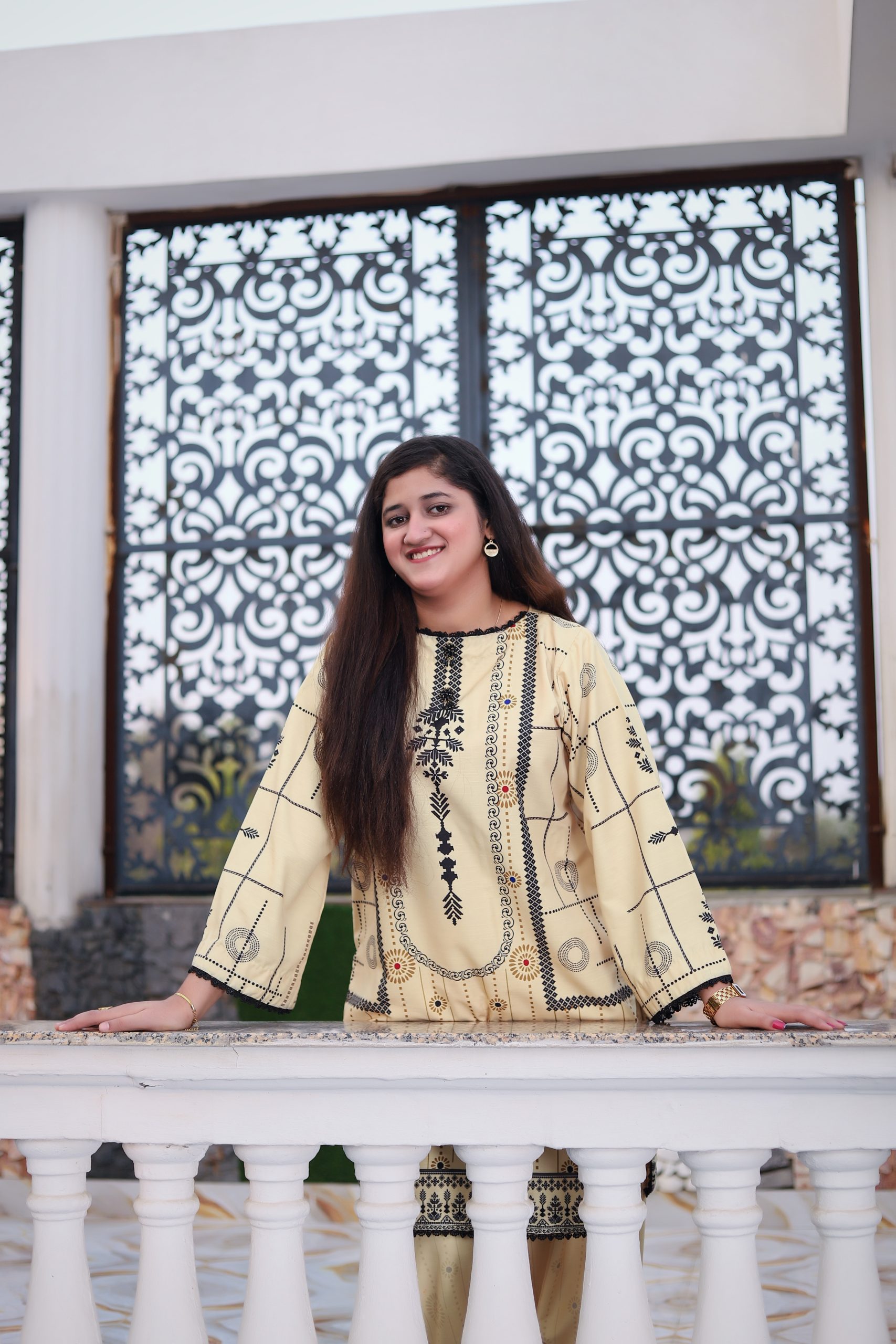 Butter Cream Charm 2PC Printed Shirt & Trouser FTC-5001 - Image 8