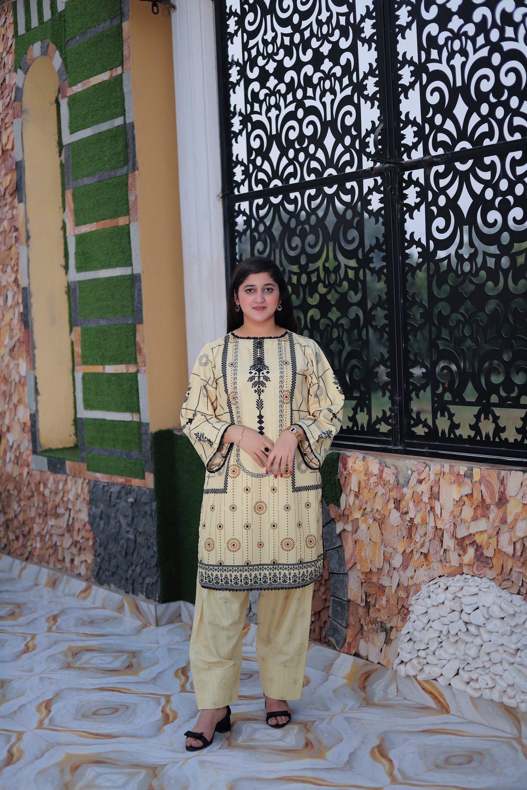 Butter Cream Charm 2PC Printed Shirt & Trouser FTC-5001 - Image 11