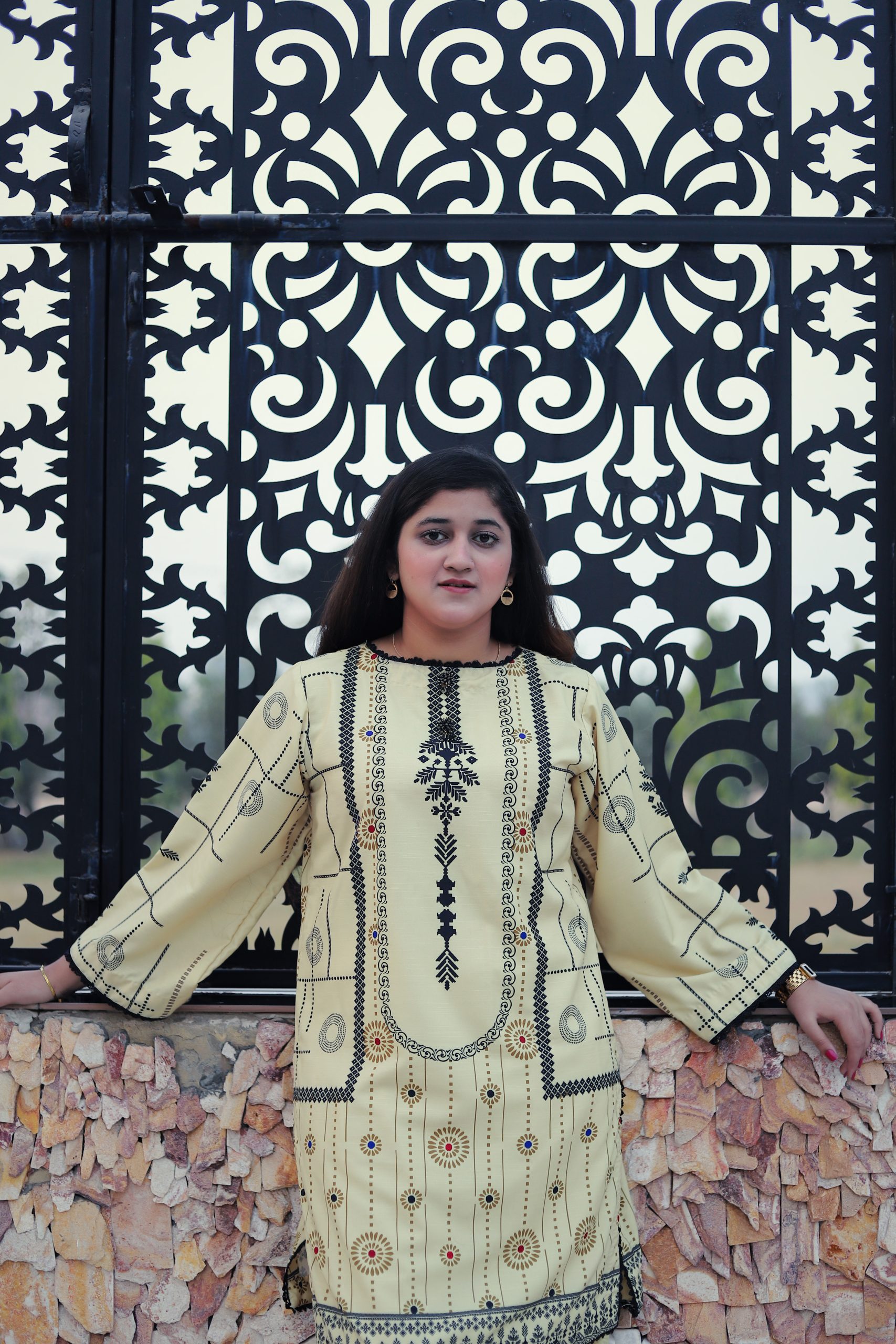 Butter Cream Charm 2PC Printed Shirt & Trouser FTC-5001 - Image 2