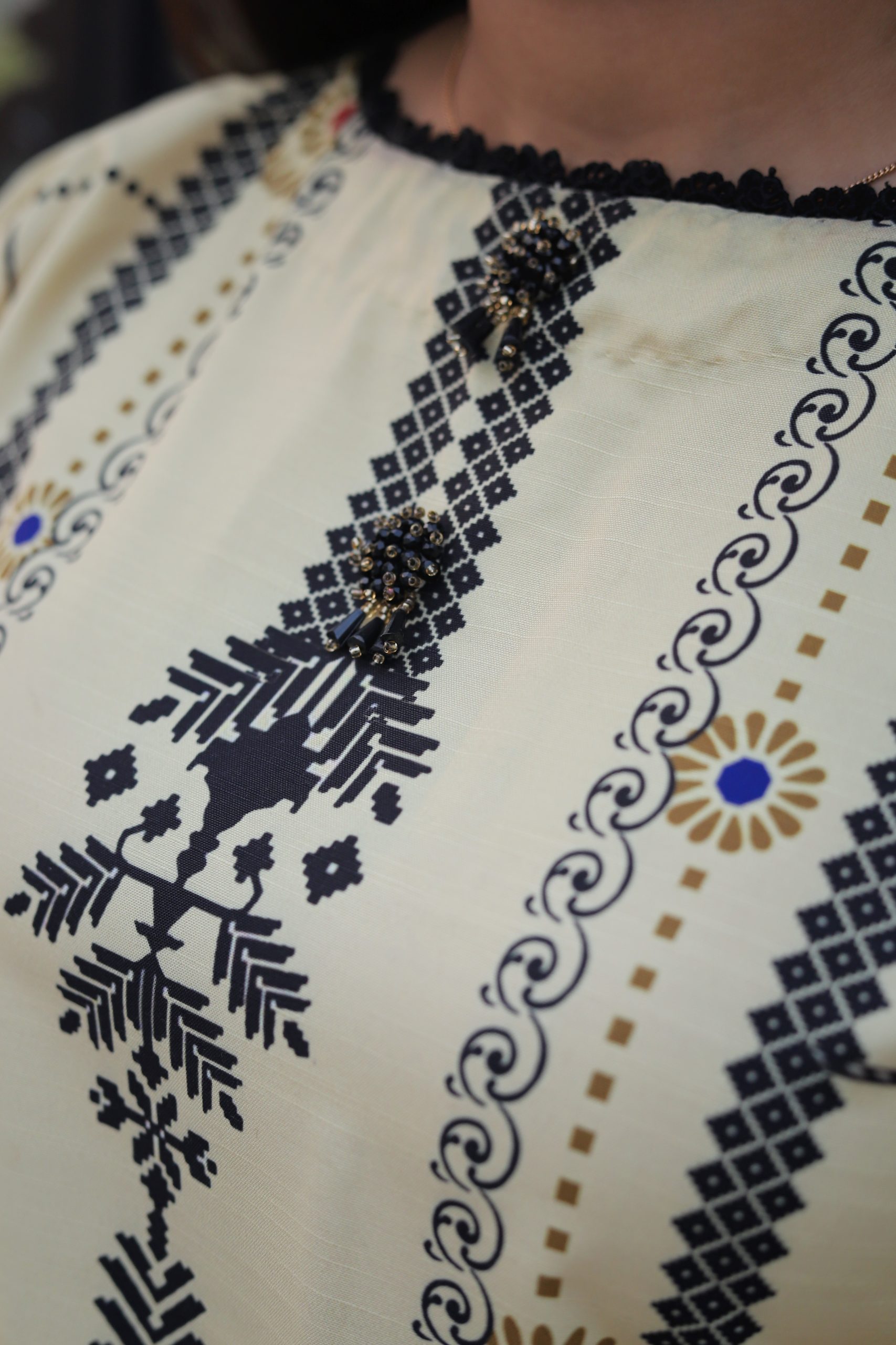 Butter Cream Charm 2PC Printed Shirt & Trouser FTC-5001 - Image 3