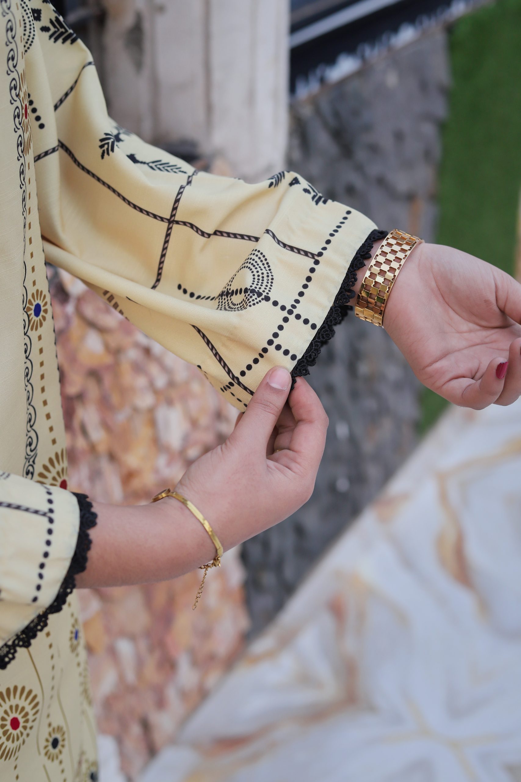 Butter Cream Charm 2PC Printed Shirt & Trouser FTC-5001 - Image 4