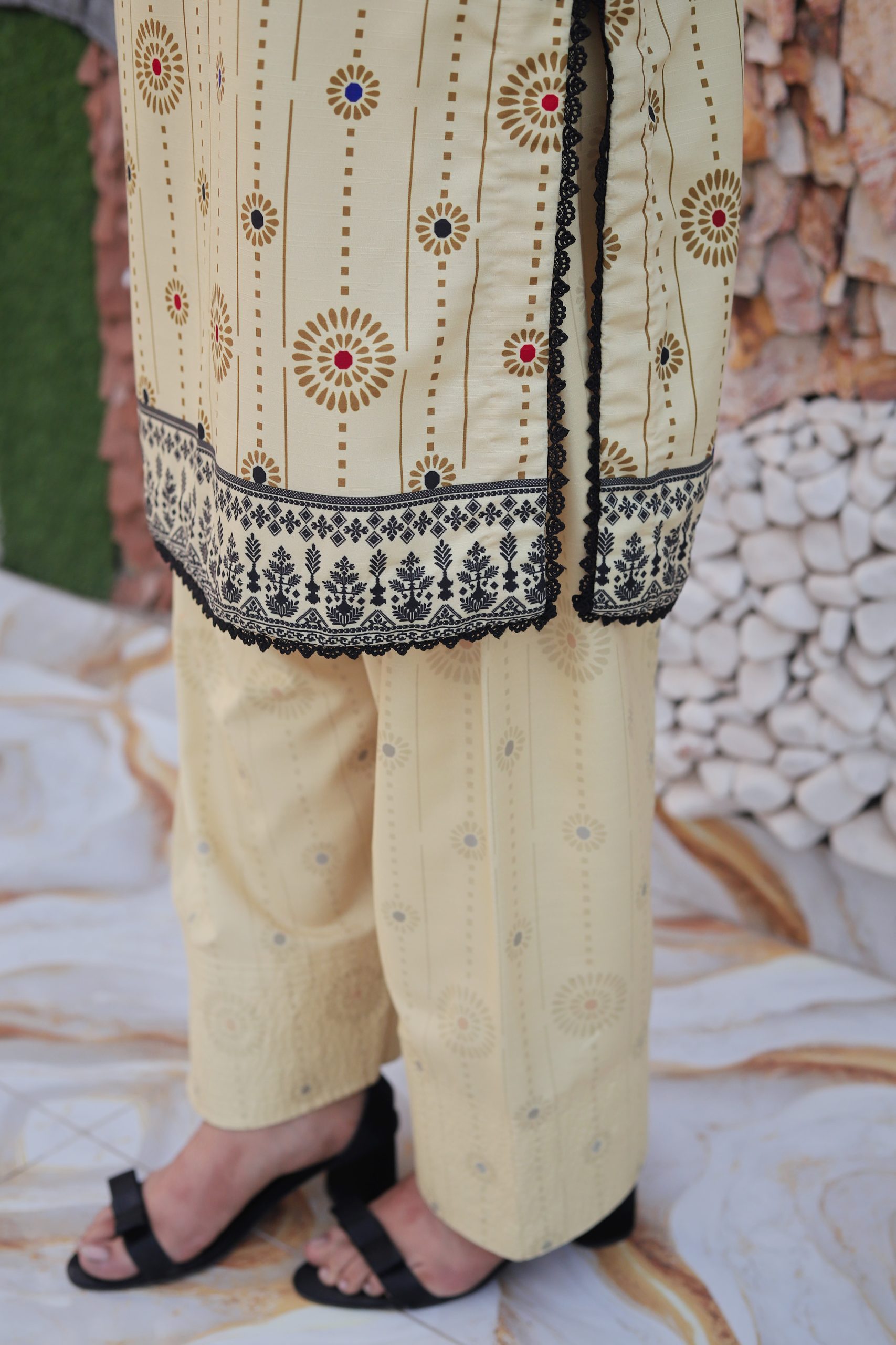 Butter Cream Charm 2PC Printed Shirt & Trouser FTC-5001 - Image 5
