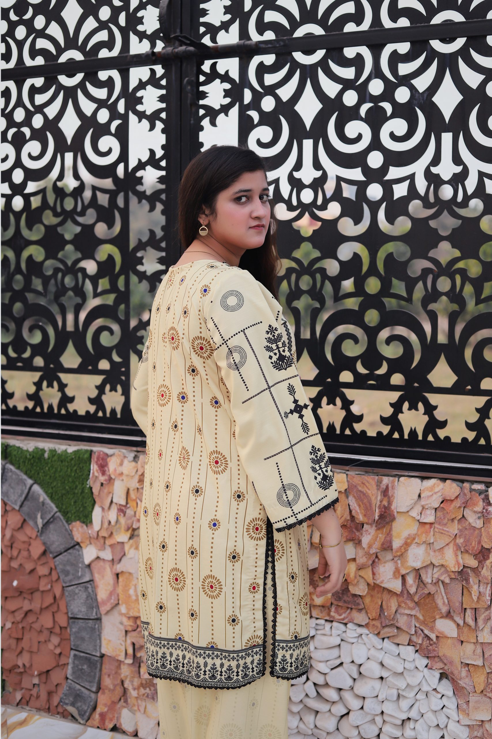 Butter Cream Charm 2PC Printed Shirt & Trouser FTC-5001 - Image 12