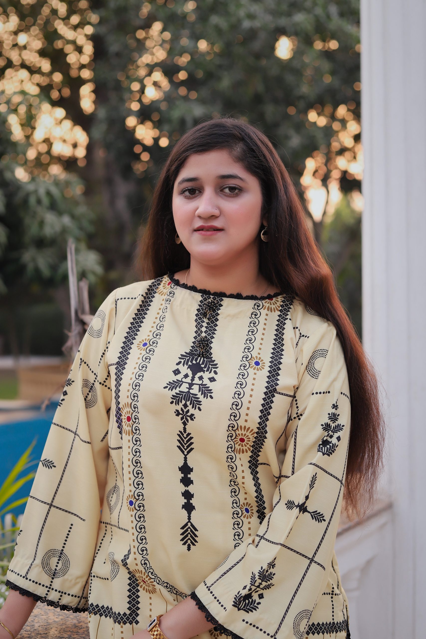 Butter Cream Charm 2PC Printed Shirt & Trouser FTC-5001 - Image 7